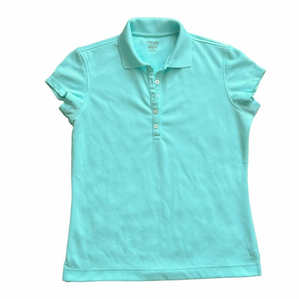 Ping Performance Short Sleeve Seafoam Green Golf Polo Size Small